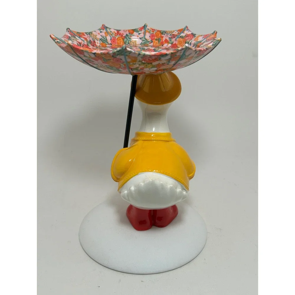 Bath & Body Works Duck in Raincoat Floral Umbrella 3-Wick Candle Holder Figurine - Picture 6 of 8